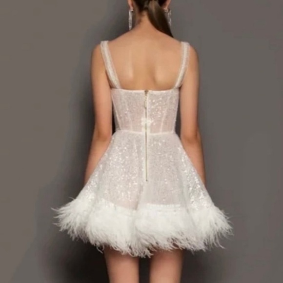 Bronx and Banco Mademoiselle Bridal Mini Dress in White - Picture 7 of 9